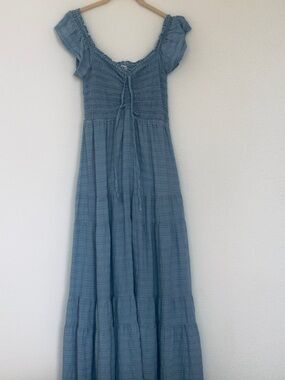 L*Space Blue Smocked Maxi Dress XL Lightweight Women's Summer Dress